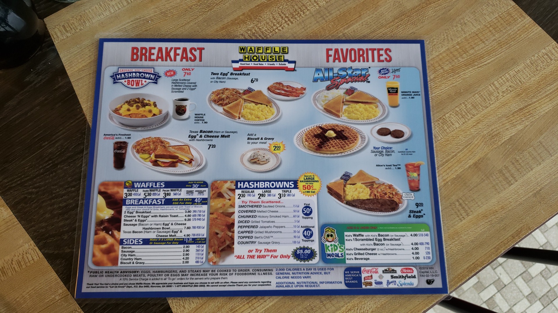 Waffle House Menu