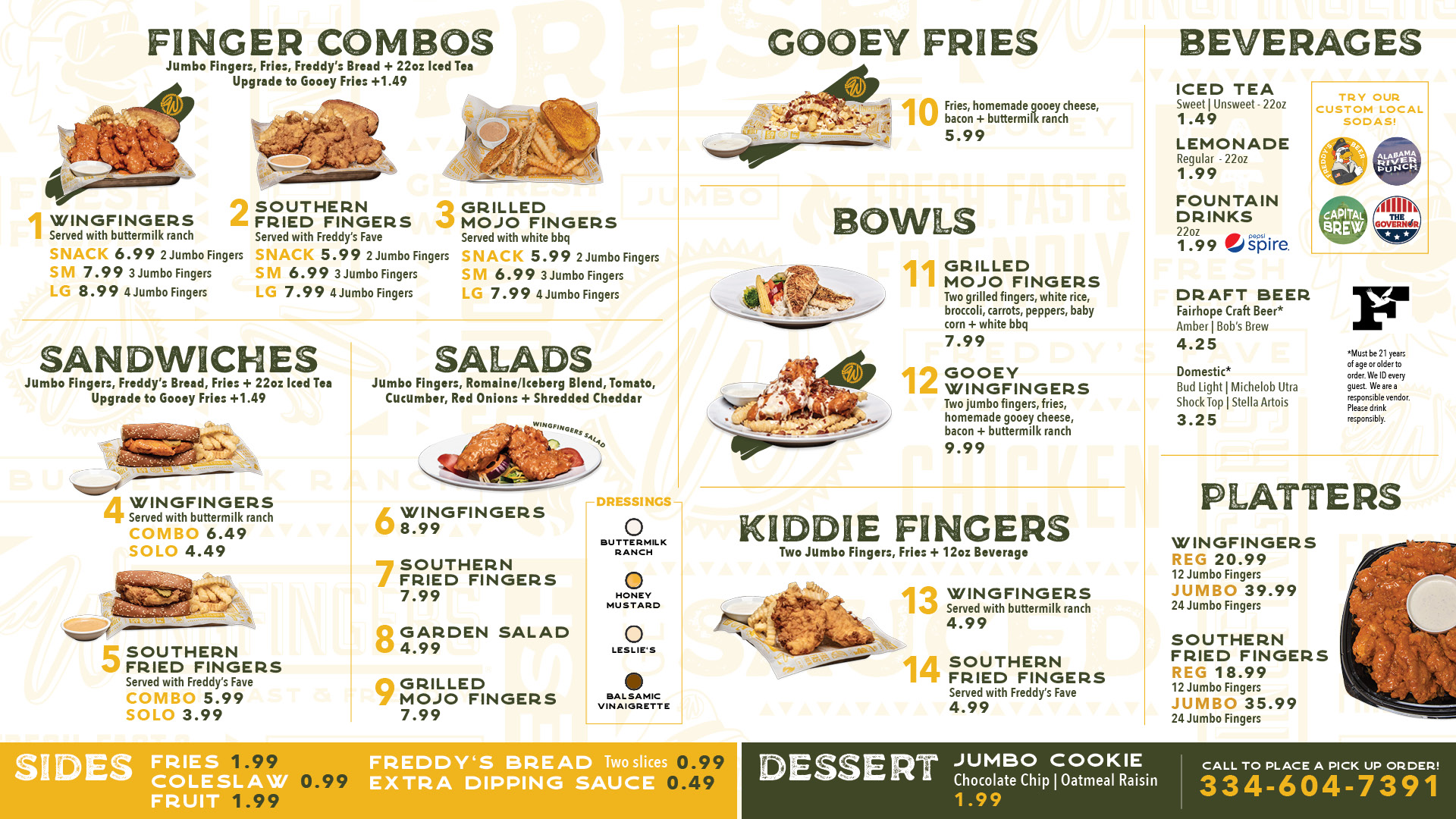 Wingfingers - Montgomery Menu