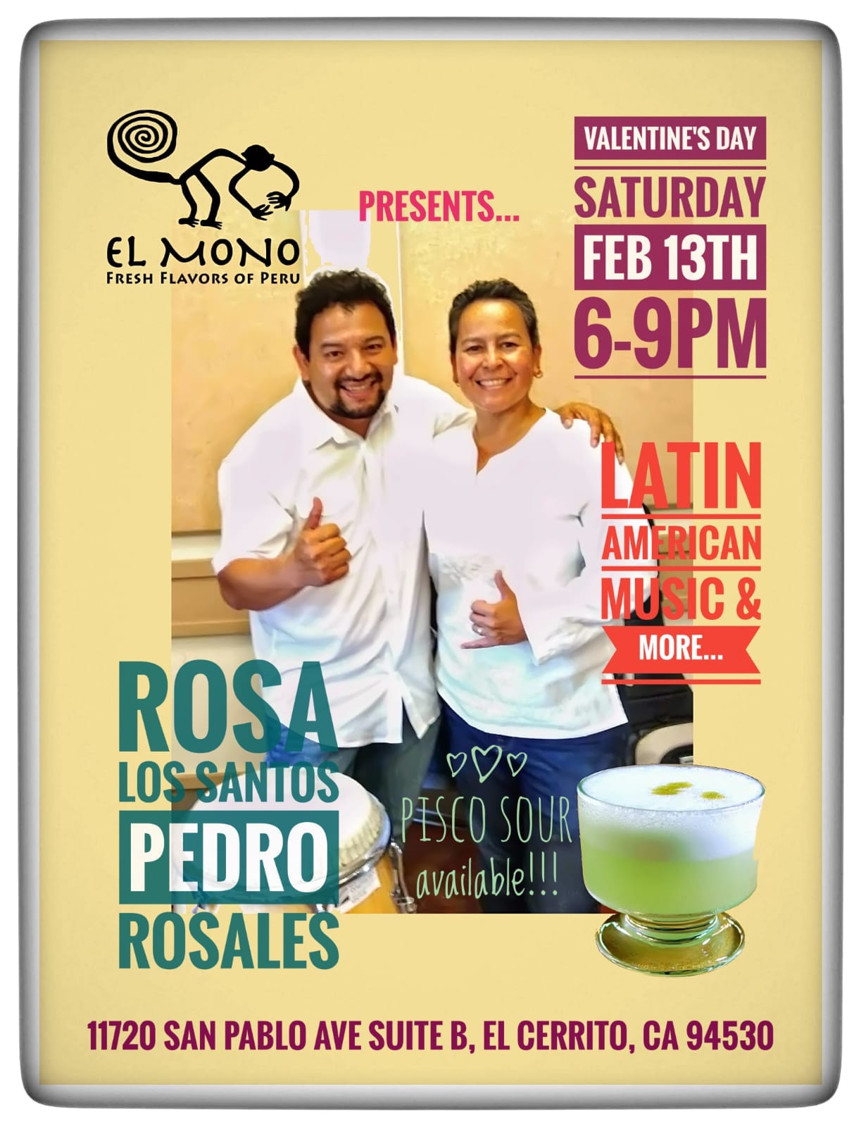 El Mono | Fresh Flavors of Peru 11720 San Pablo Ave Suite B, El Cerrito
