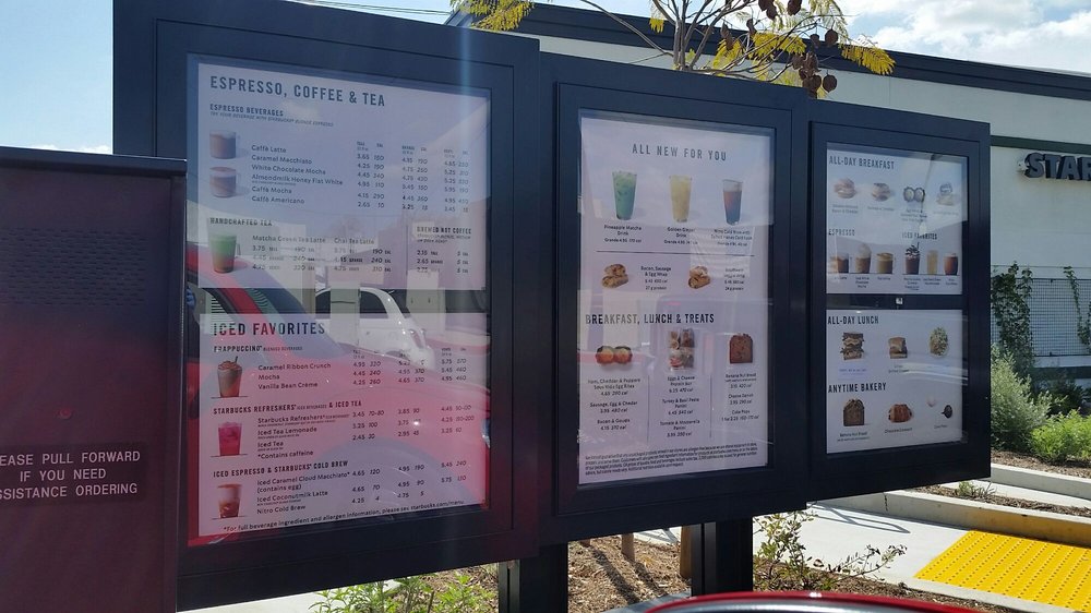 Starbucks Coffee Menu