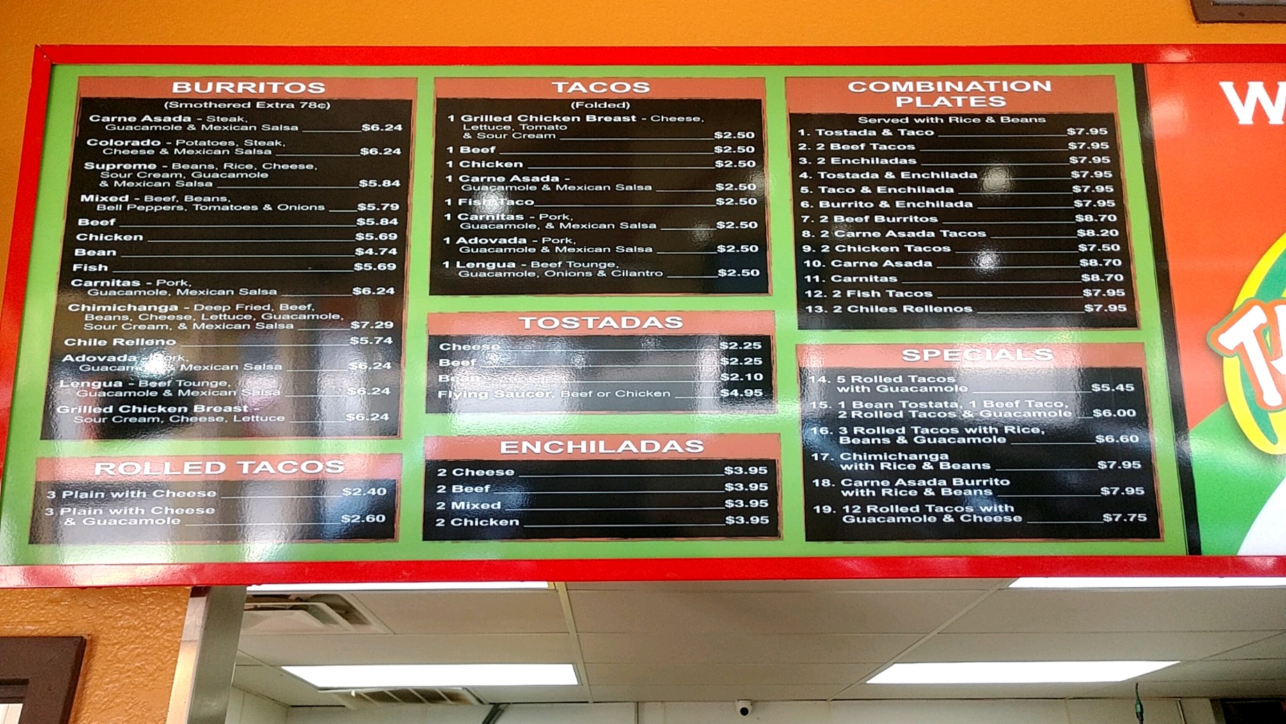 Taco star Menu