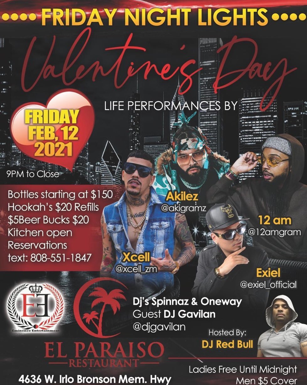 El Paraiso Restaurant Menu