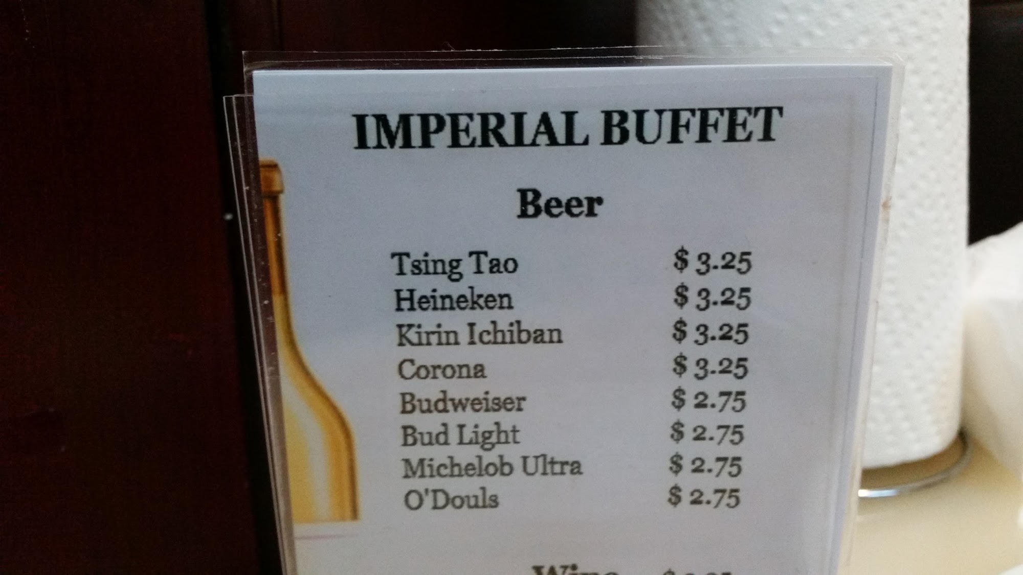 Imperial Buffet Menu