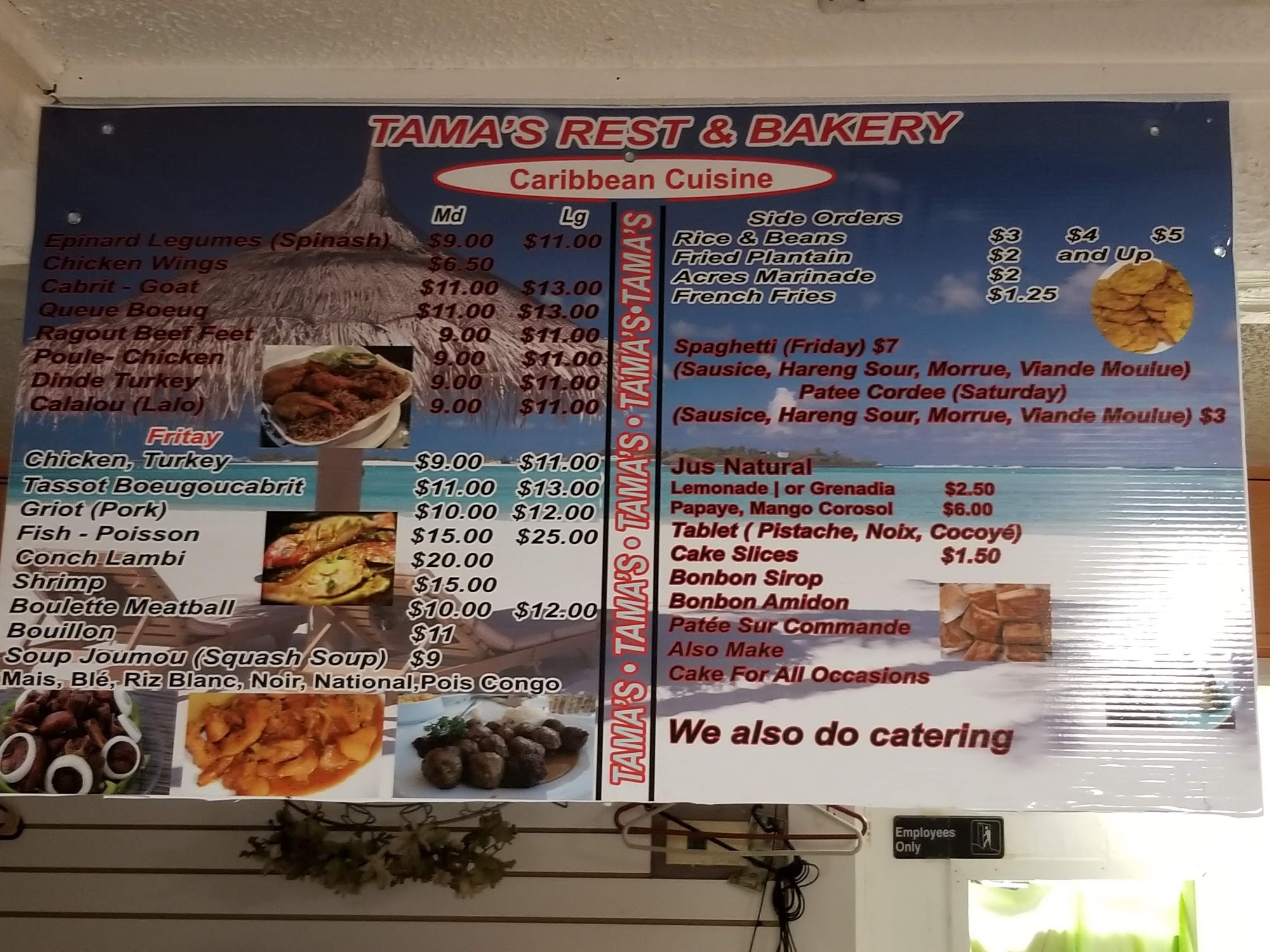 Tama's Restaurant & Bakery Menu