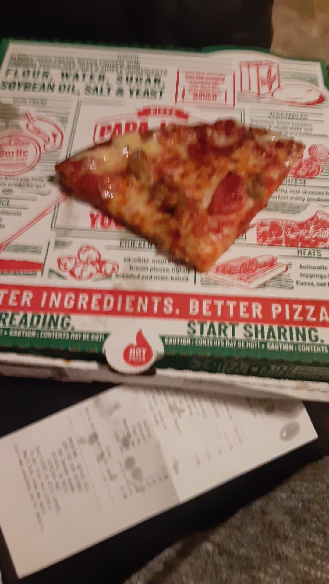 Papa Johns Pizza Menu
