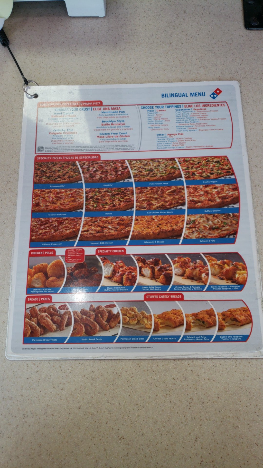 Domino's Pizza Menu