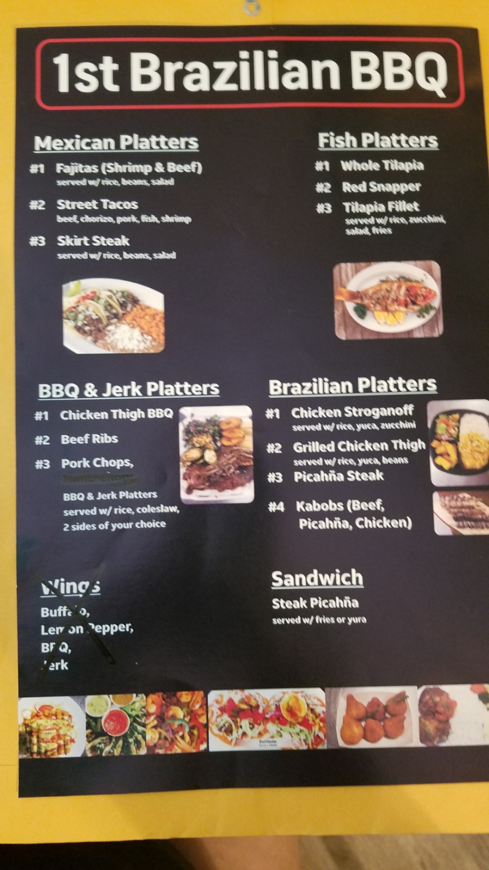1st Brazilian BBQ Menu