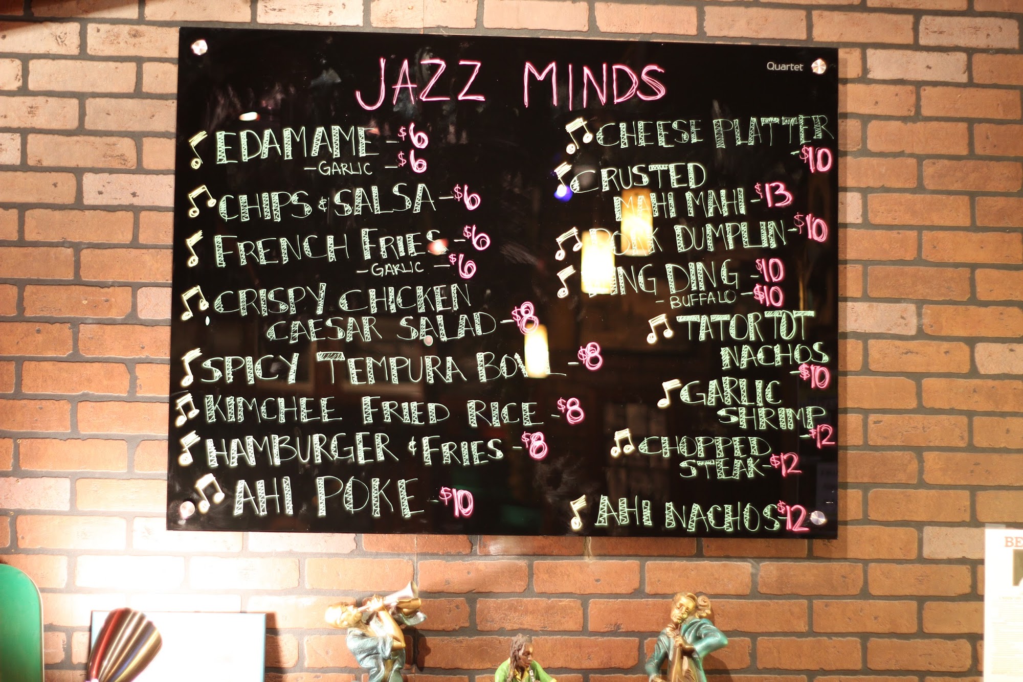 Jazz Minds Honolulu Menu