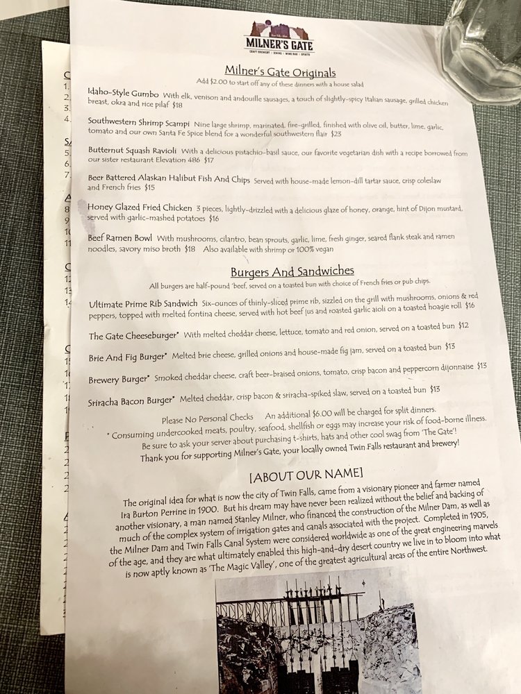 Milner's Gate - Idaho Craft Brewery, Twin Falls - Menu, Reviews (434 ...
