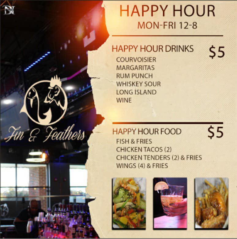 Fins & Feathers Lounge Menu