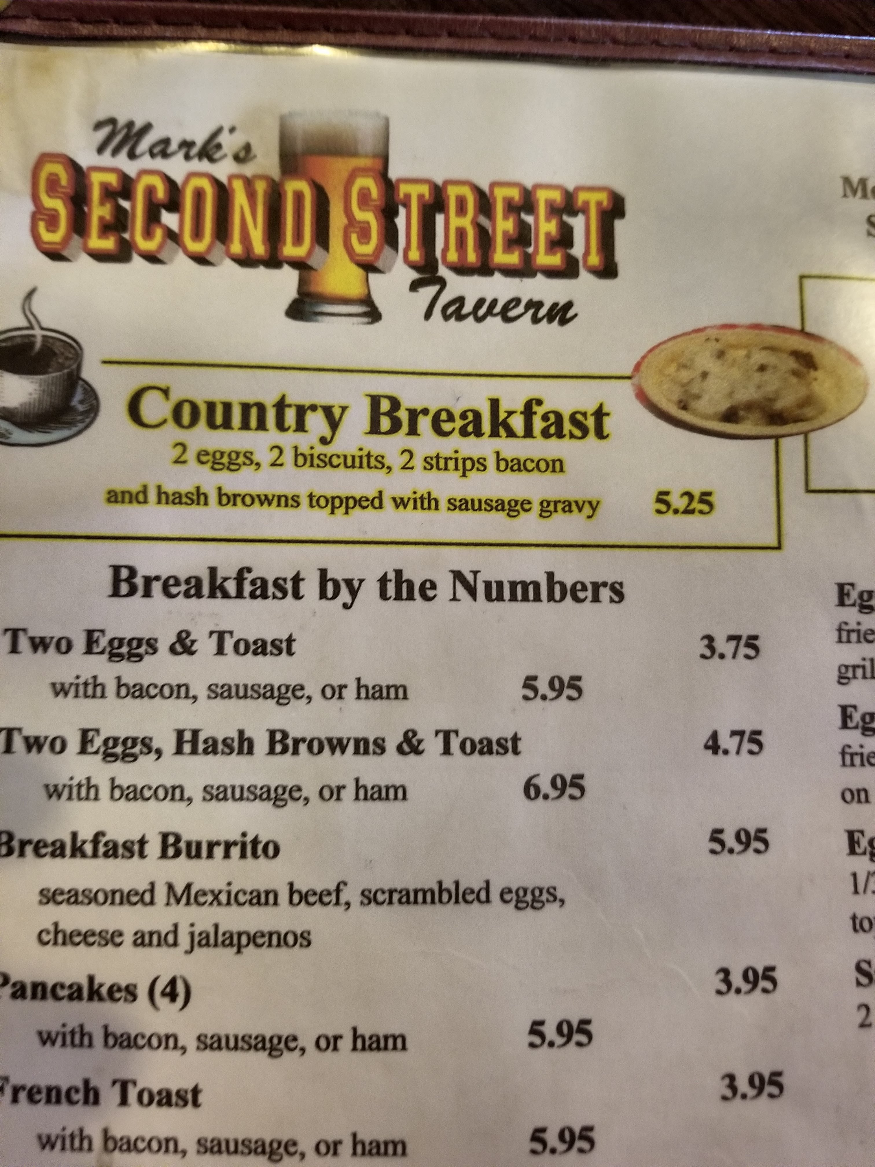 2nd Street Tavern Menu