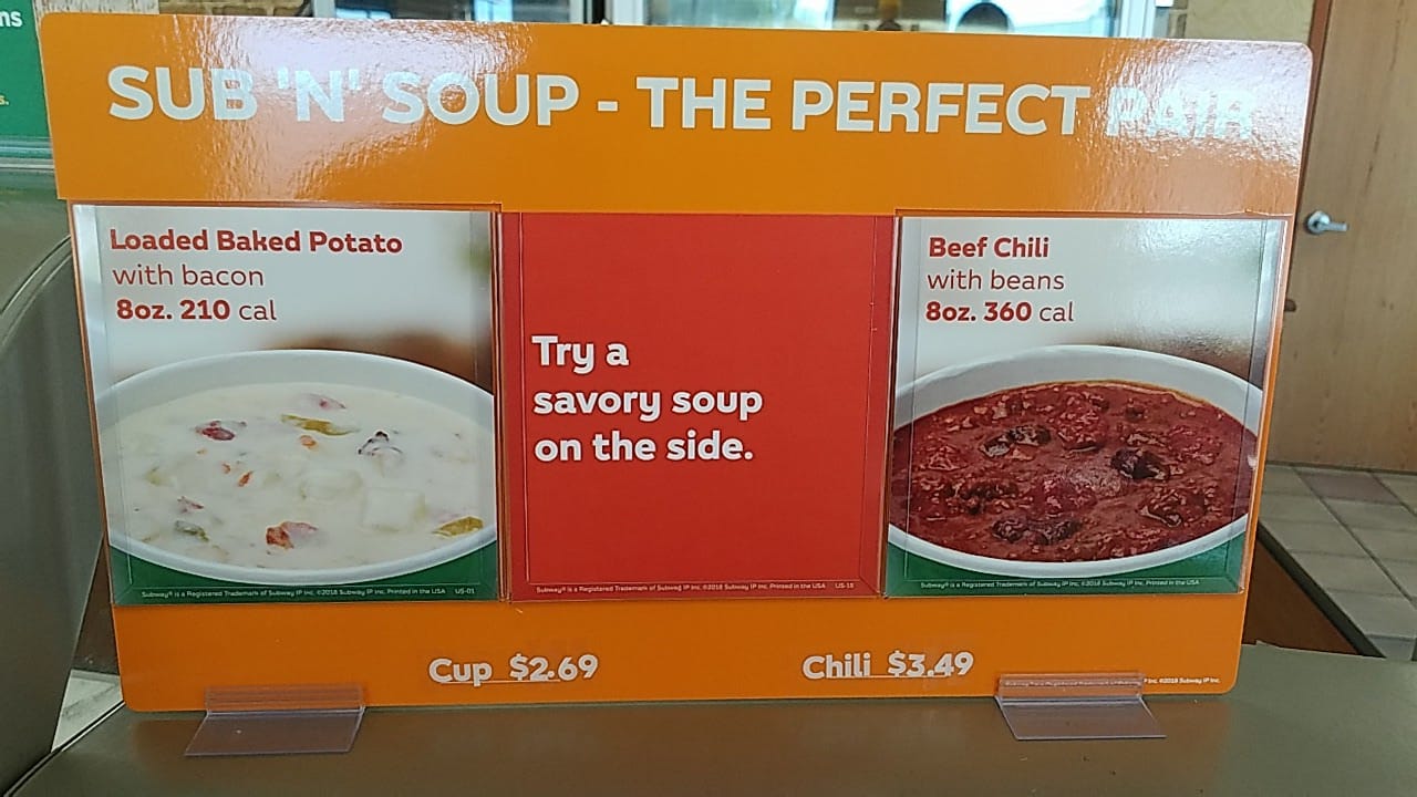 Subway Menu