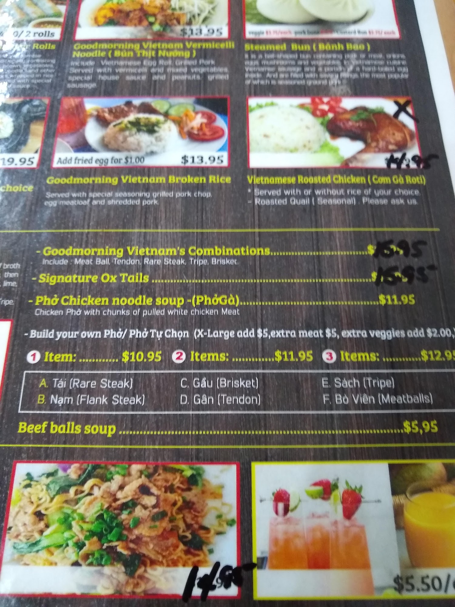Goodmorning Vietnam Restaurant Paducah KY Menu