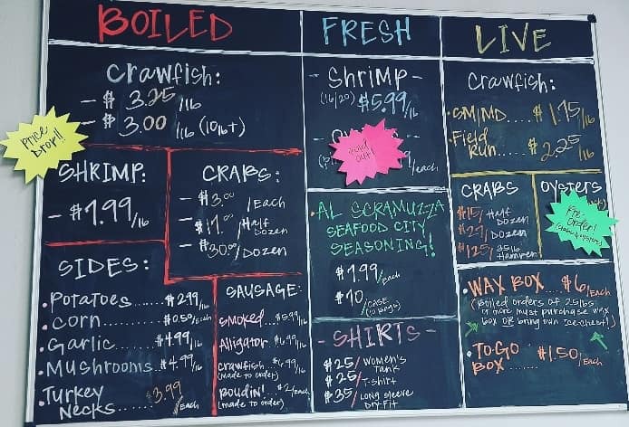 Scramuzza's Seafood Menu