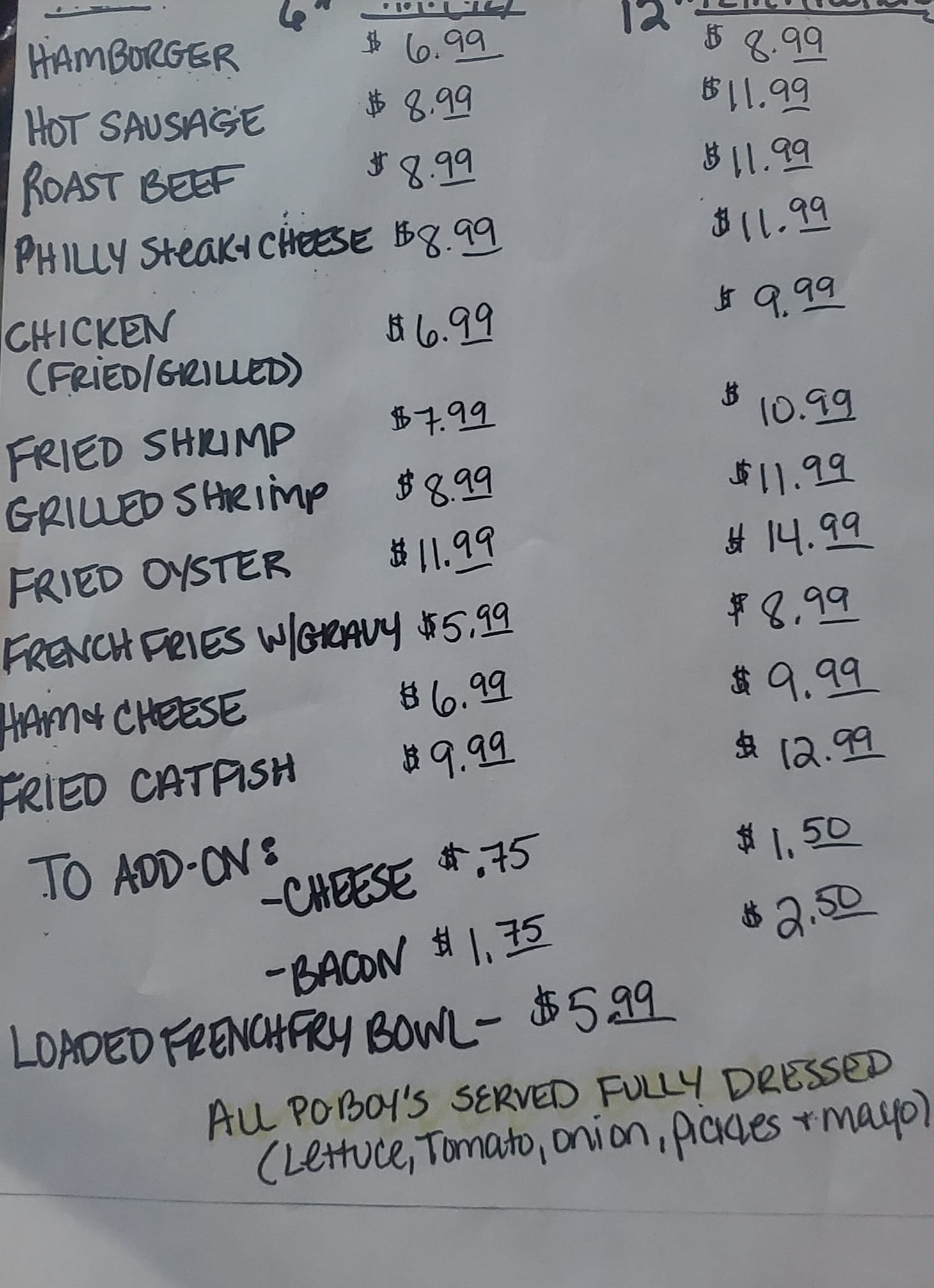 Rougaroux's Pizza & Daiquiri Bar Menu