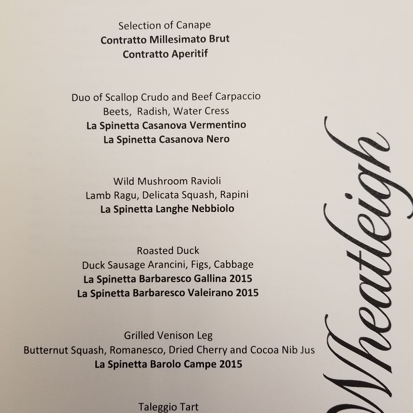 The Portico by Jeffrey Thompson Menu
