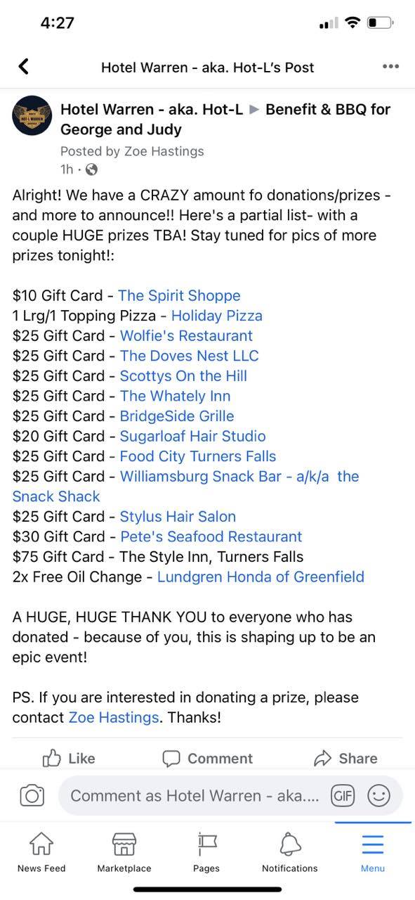 Hotel Warren - aka The Hot-L Menu