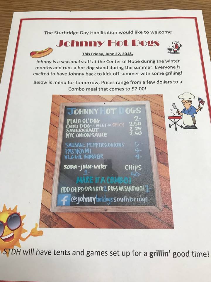 Johnny Hot Dogs Menu