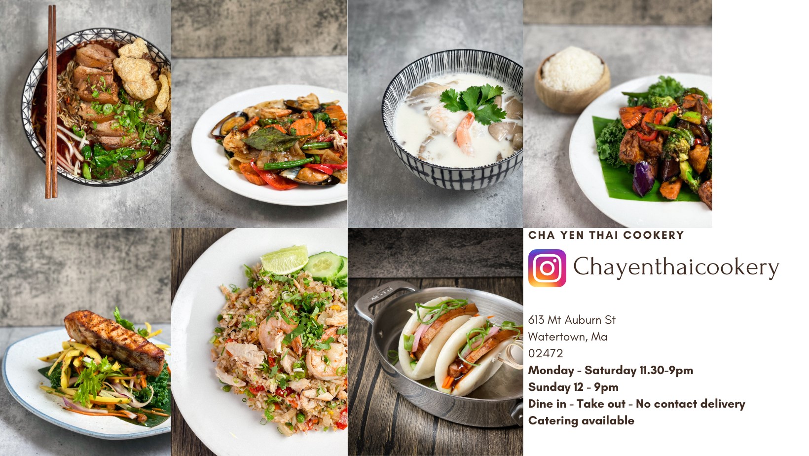 Cha Yen Thai Cookery 613 Mt Auburn St, Watertown