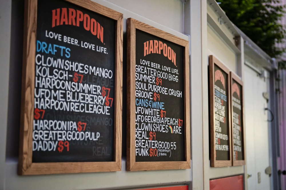 Harpoon Worcester Beer Garden Menu