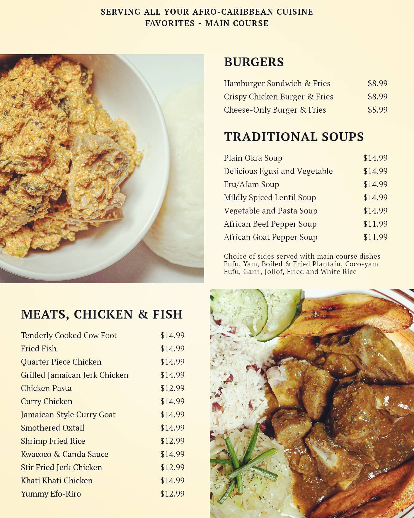 Ndolo's Cuisine Menu