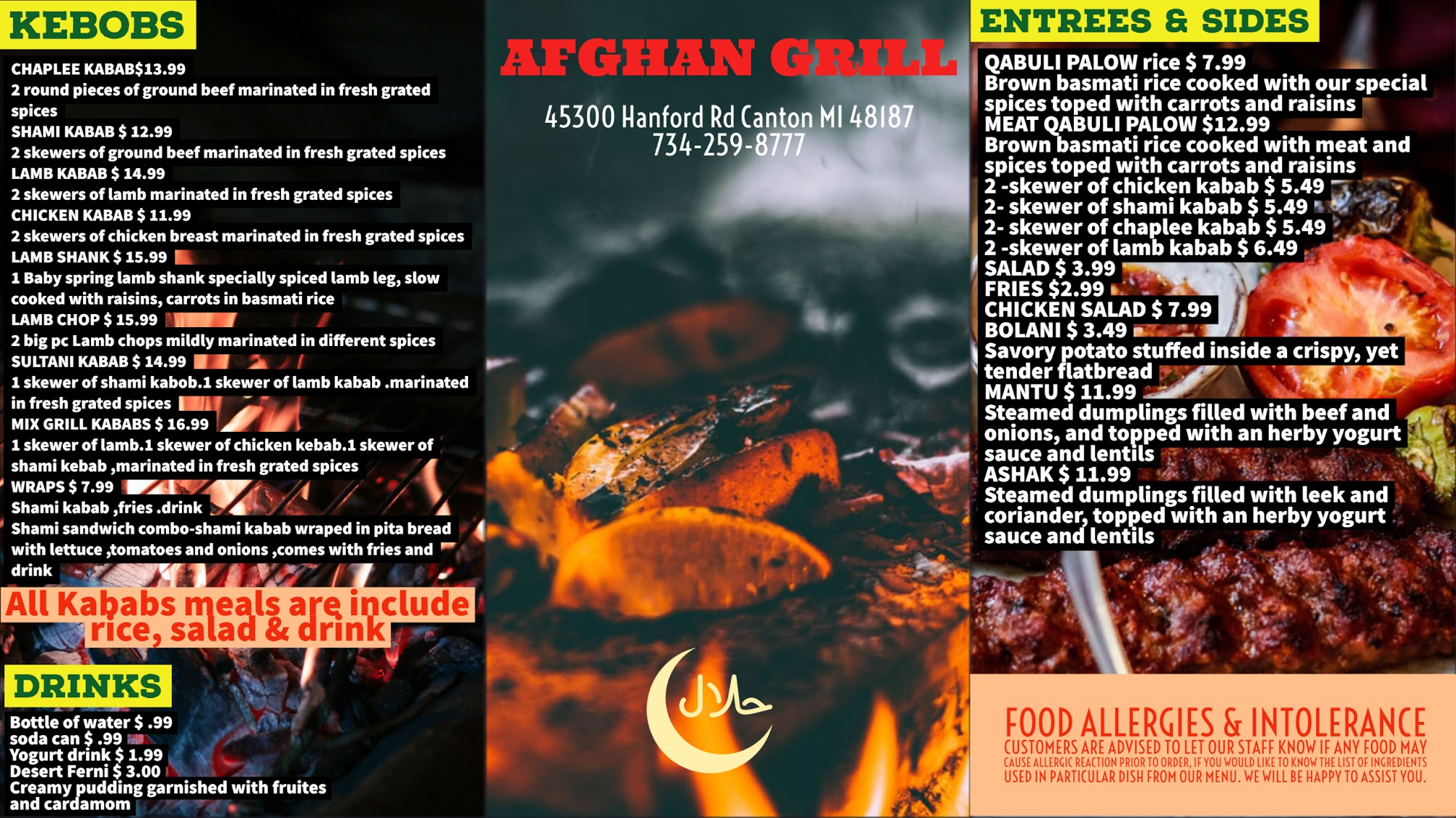 AFGHAN GRILL Menu