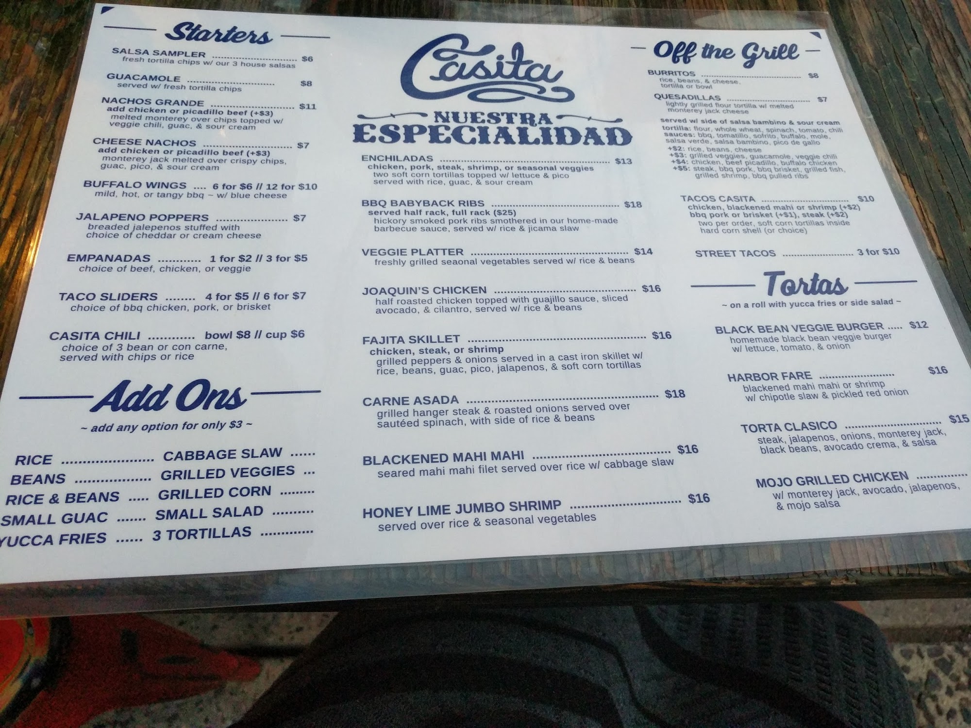 Tinga Taqueria Menu