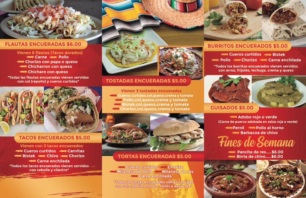 Tacos Encuerados Menu