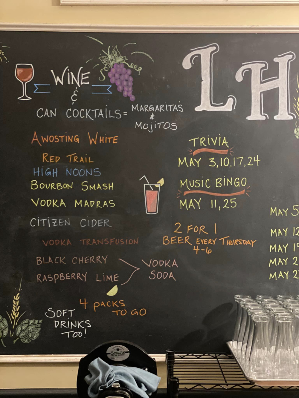 Ledge Hill Brewing Company Menu