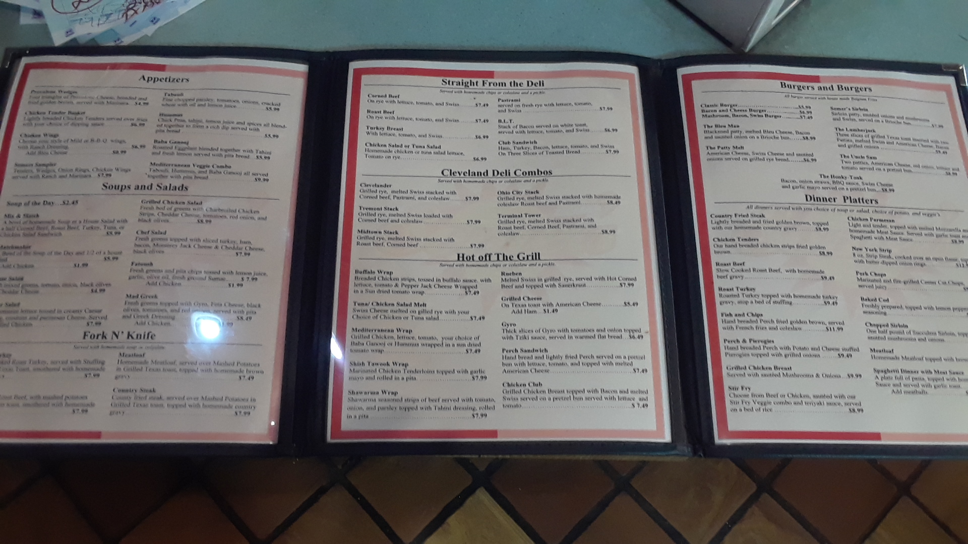 Somer's Place Menu