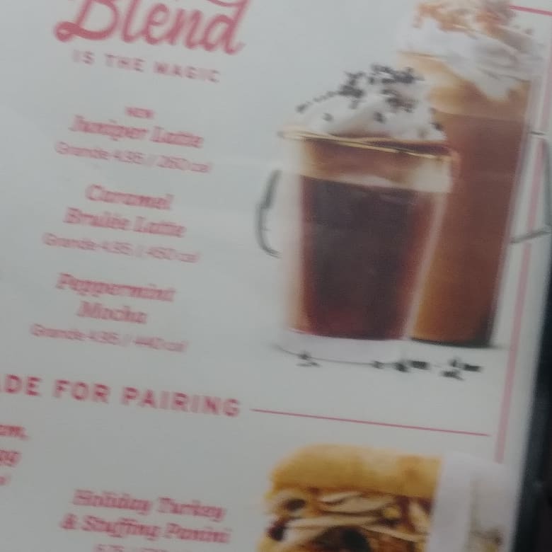 Starbucks Menu