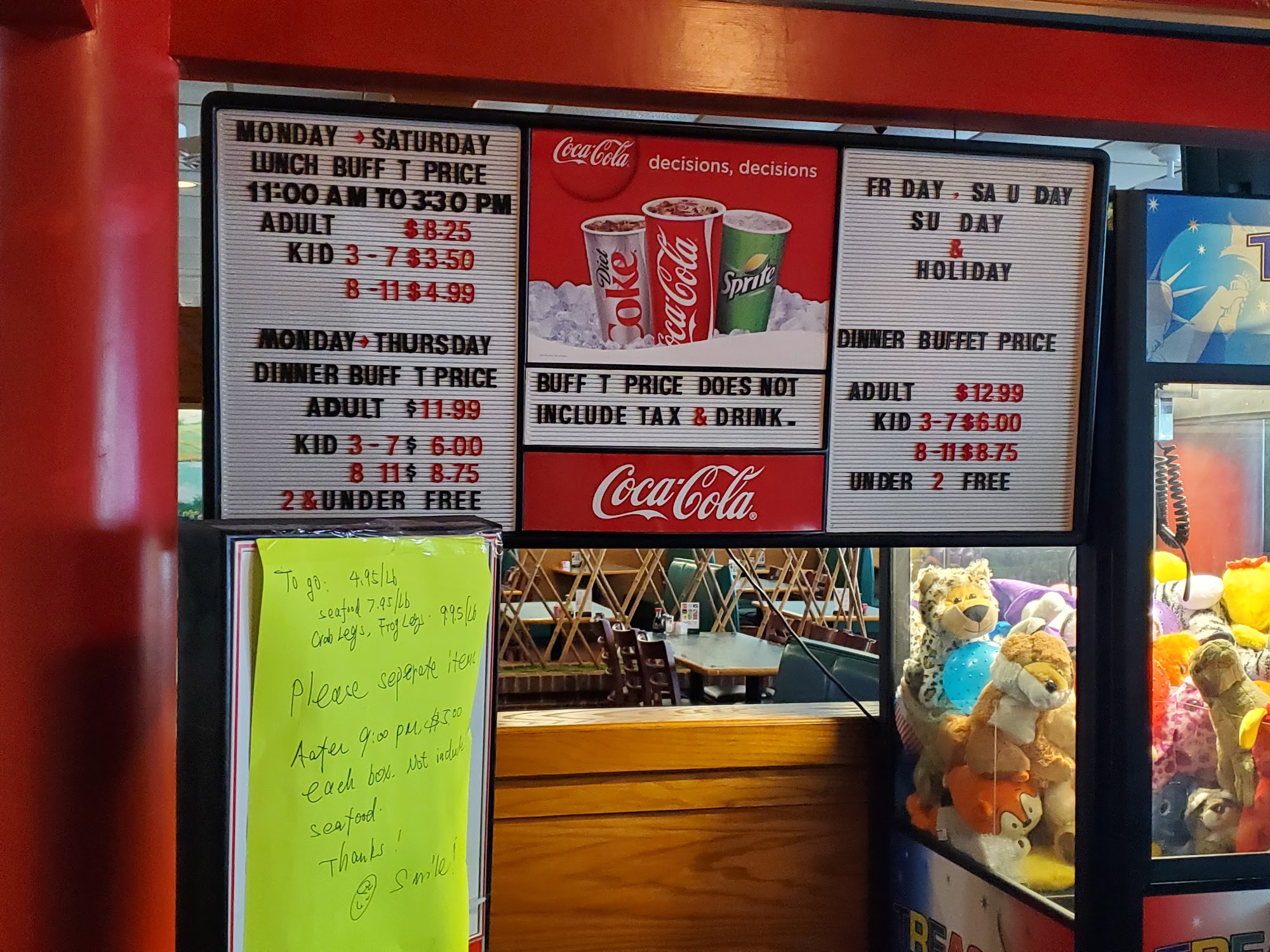 New Chinatown Buffet Menu