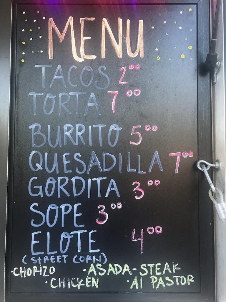 Rikos Tacos Menu
