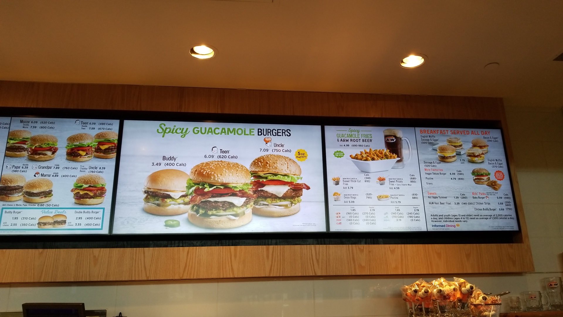 A&W Canada Menu