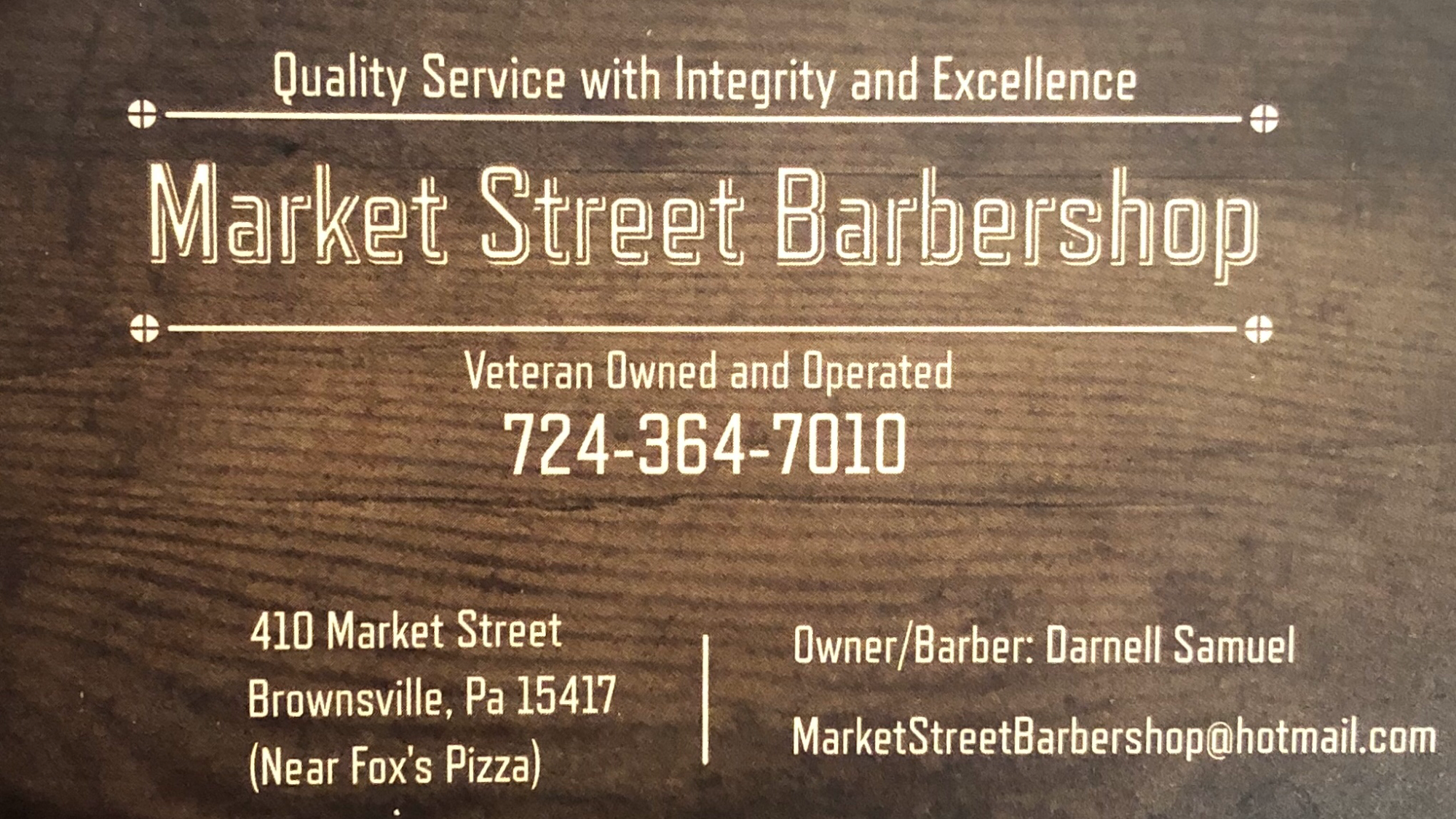 Market Street BarberShop 410 Market St, Brownsville Pennsylvania 15417