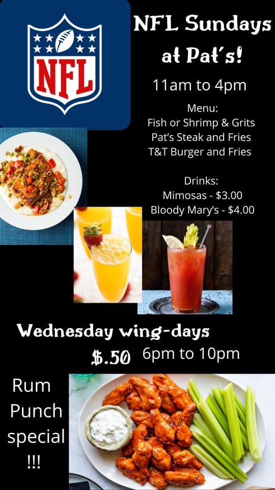 Pat's Cafe Menu