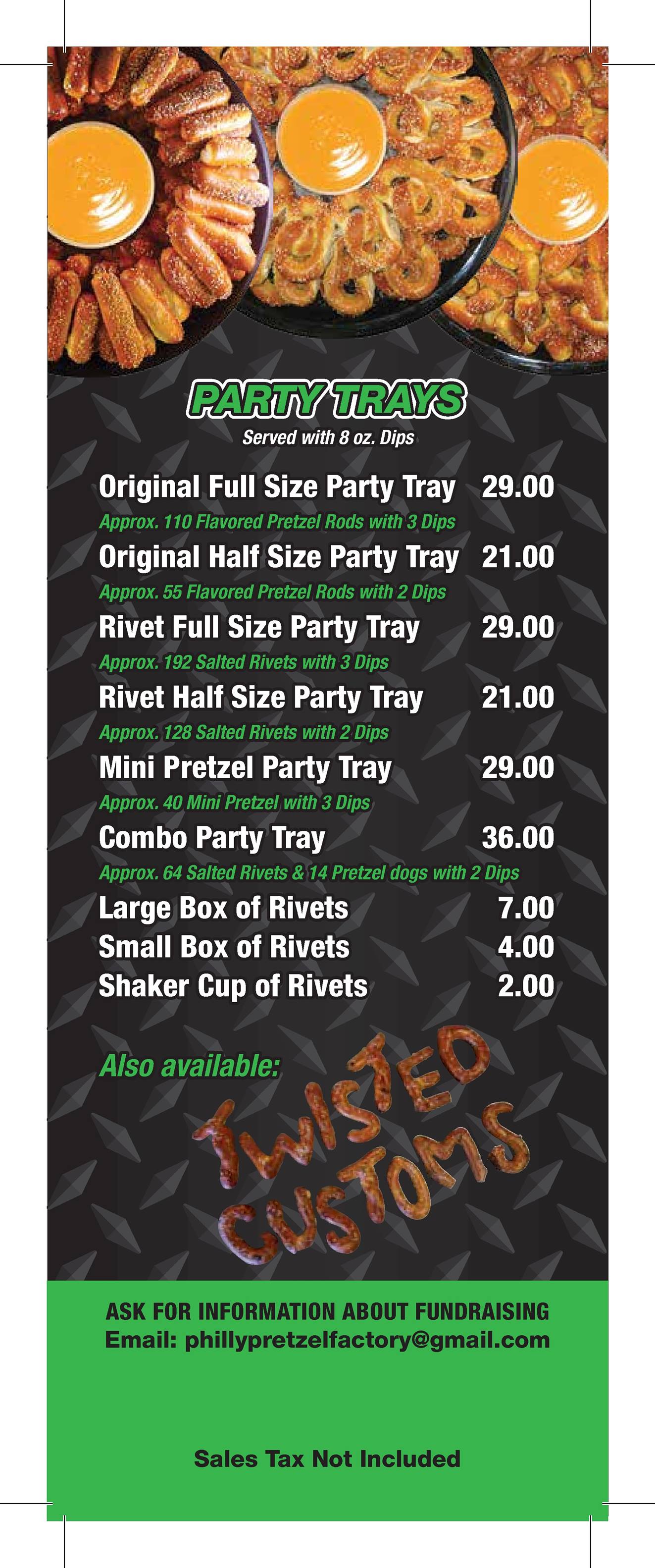 Philly Pretzel Factory Menu