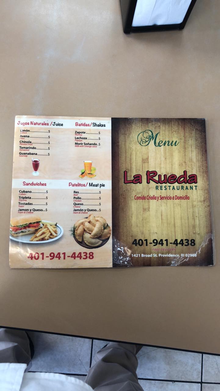 Cafeteria La Rueda Menu