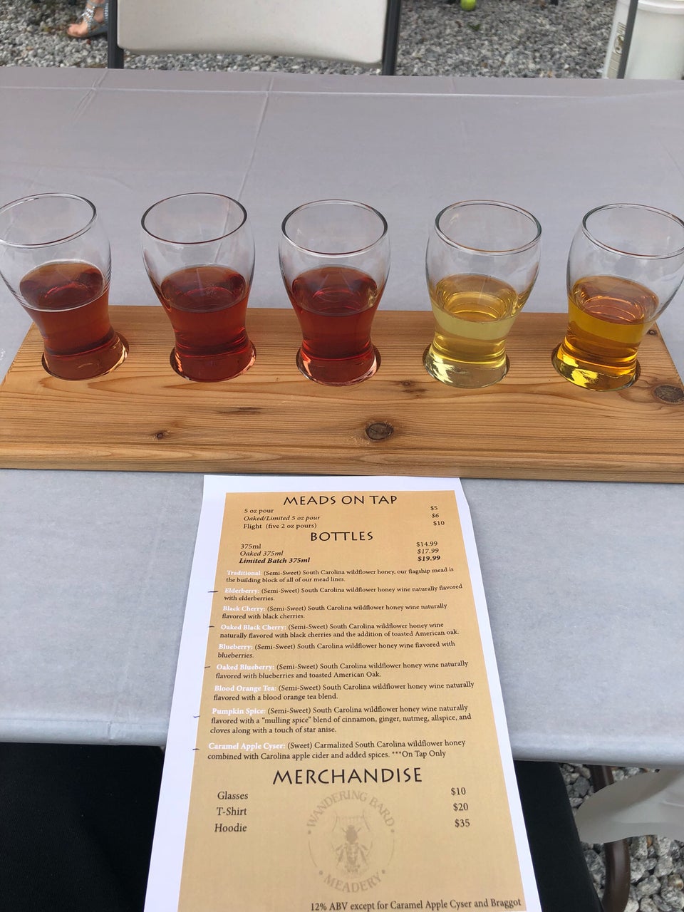 Wandering Bard Meadery Menu
