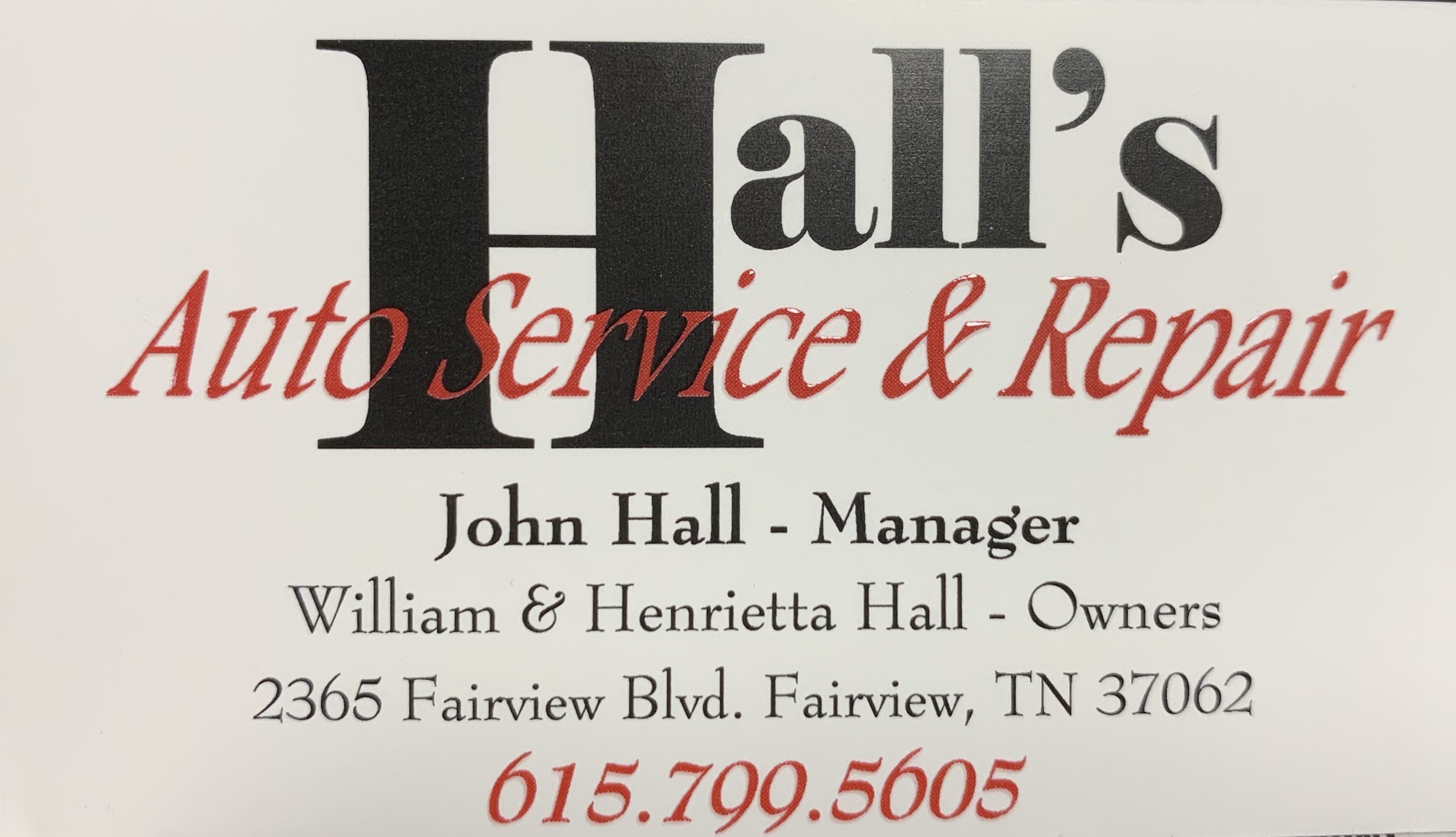 Hall's Auto Services & Repair LLC