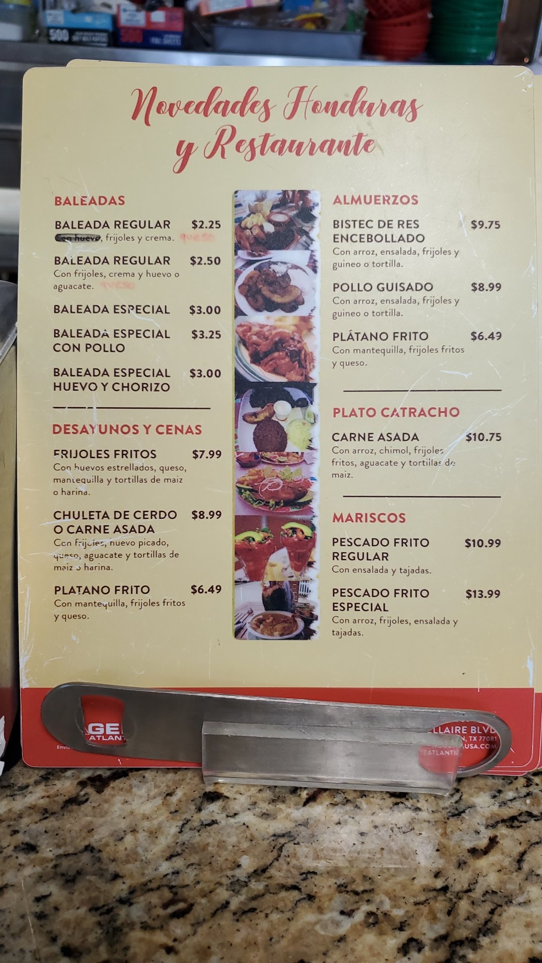 Novedades Honduras Menu