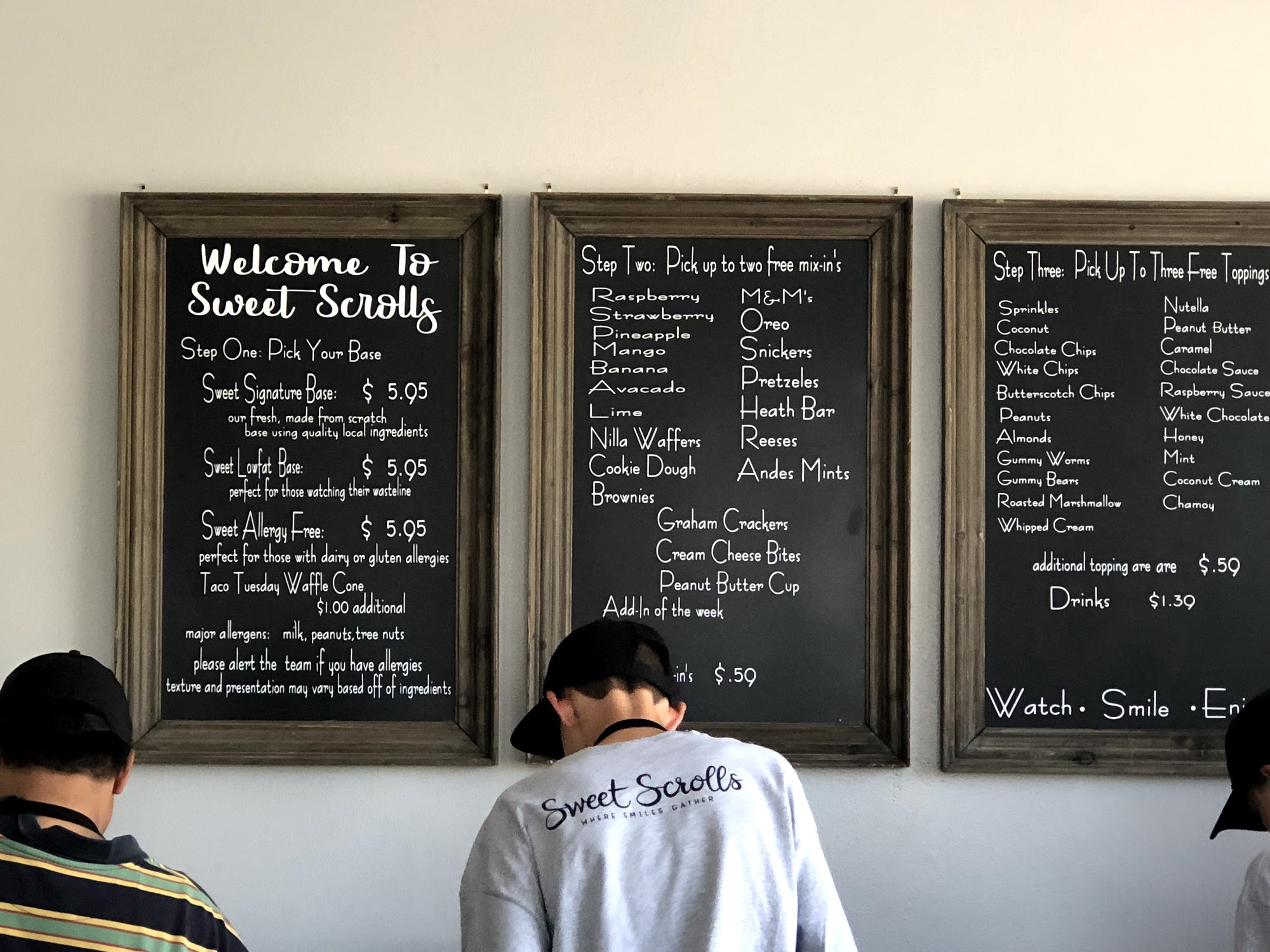 Sweet Scrolls Menu