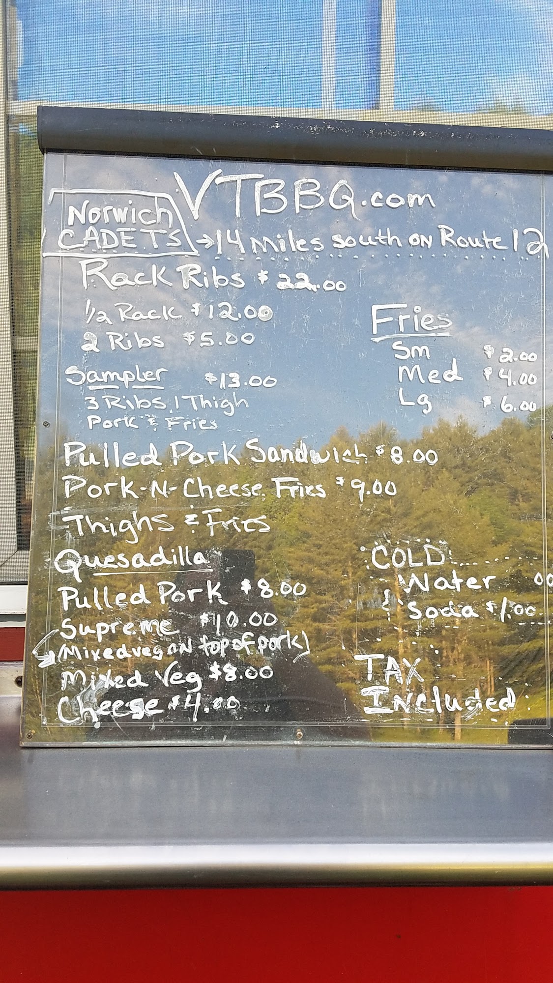 Vermont Maple BBQ Menu