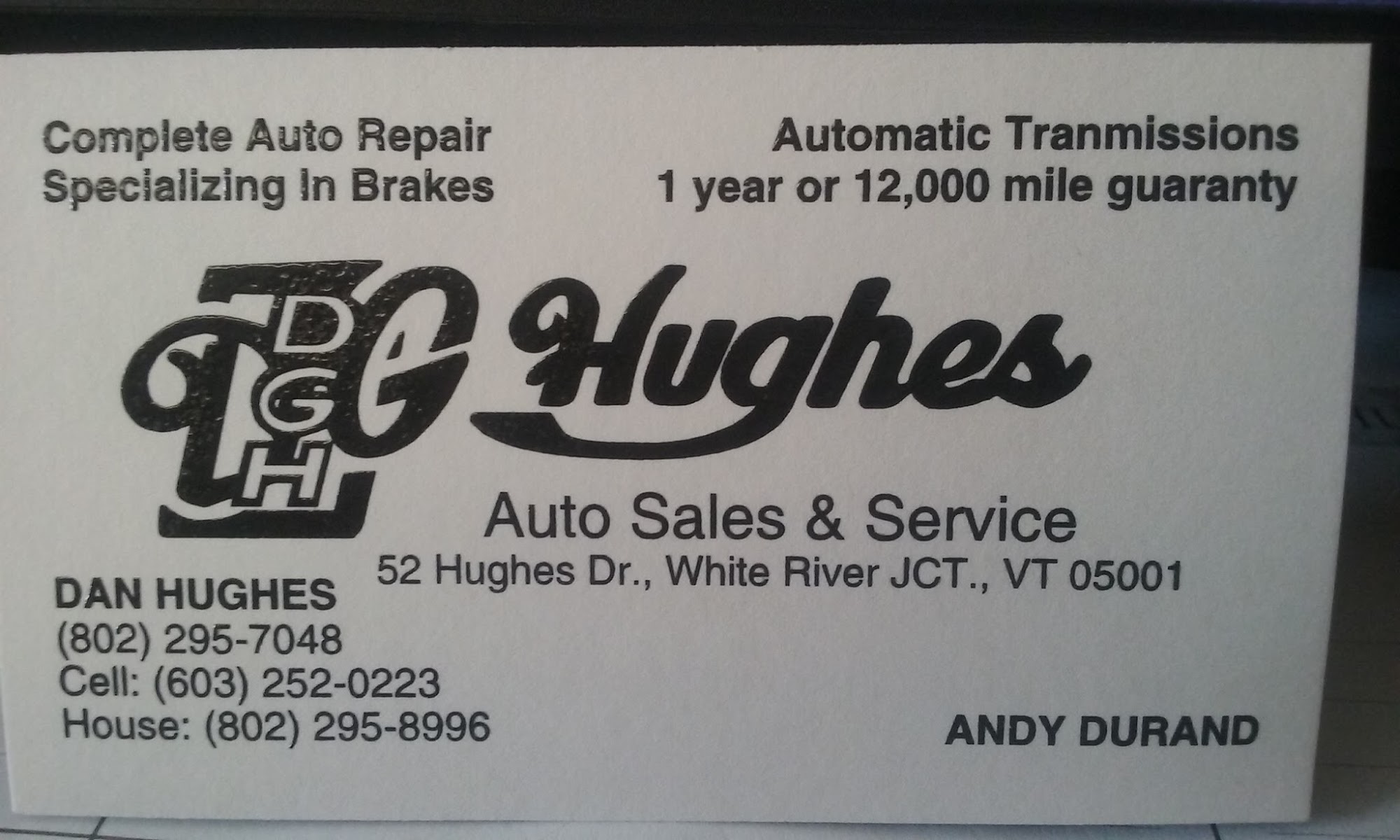 D G Hughes Auto Sales & Service
