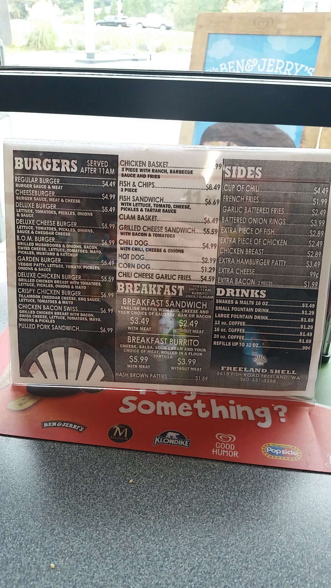 Shell Shack Menu
